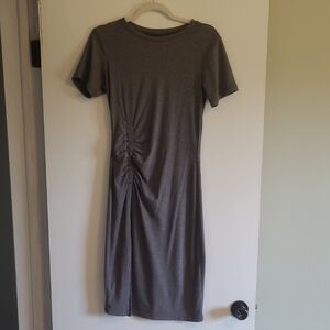 Elegant Gray Ruched Dress